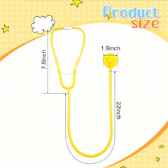 RoundFunny kids stethoscope toy in yellow for playful doctor activities.
