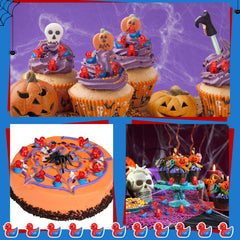 RoundFunny spiderweb duck close-up revealing tiny size for cake toppers.