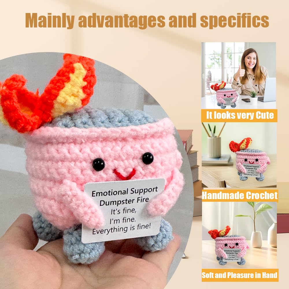 RovyFota desk decoration crochet pink elevates mood with playful charm.