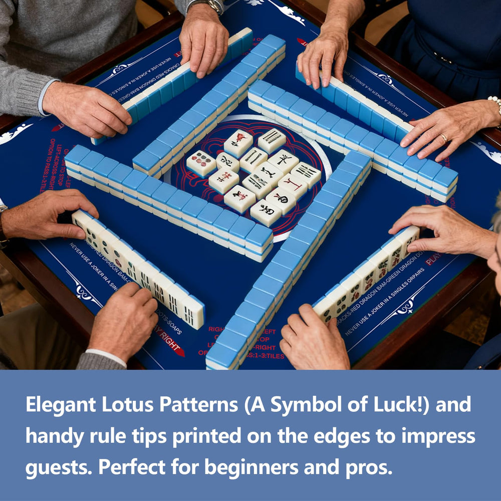 ROVYNTH Mahjong Mat 315x315 printed rules for quick reference