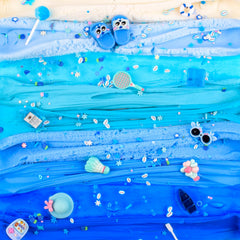 Rowecvce crystal slime highlights clear shine and flexible stretch for visual play
