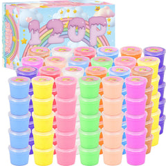 Rowecvce cloud slime kit assembly shows vibrant colors for creative play