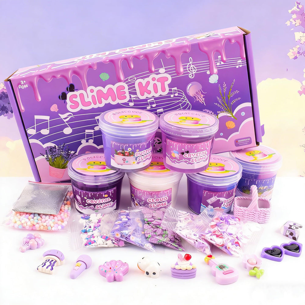 Rowecvce six-pack slime kit birthday party option for kids.