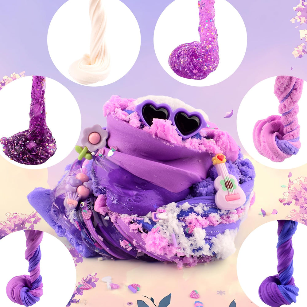Rowecvce six-pack slime kit accessories for creative beading and charms.