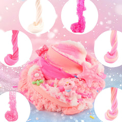 Rowecvce crystal clear slime texture with sparkly, flexible stretch
