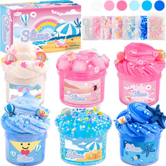 Rowecve pink and blue slime collection offers textured play for imaginative sensory sessions