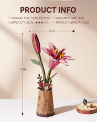 Rowood 3D puzzle flowers assembly prompts mindful crafting and creative expression