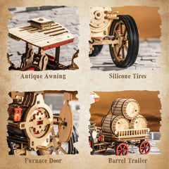 Rowood 3D puzzle gear mechanism demonstrating functional movement in a collectible.