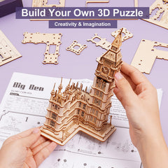 Rowood Big Ben puzzle desk setup for mindful activity