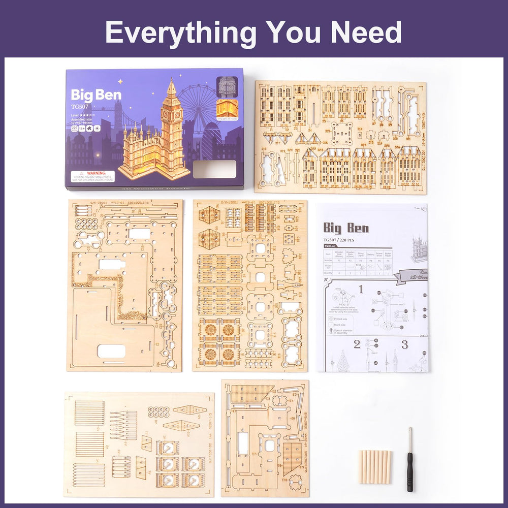 Rowood Big Ben puzzle night display concept for lighting readiness