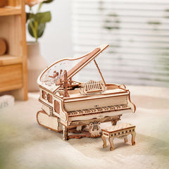 Rowood finished piano model on display ready to admire