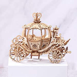 Warm-toned Rowood Pumpkin Cart pieces showing natural wood finish and texture