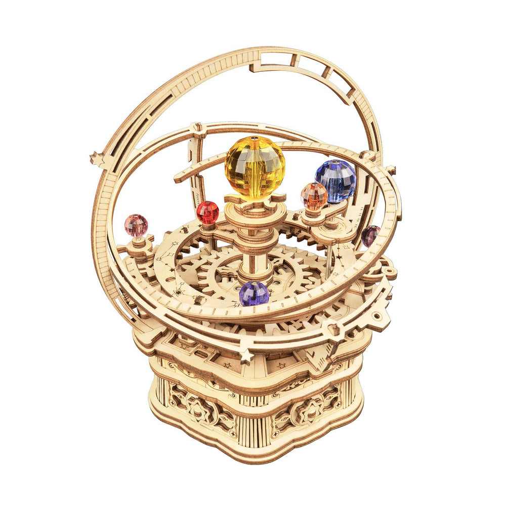 rowood Starry Night Music Box front view highlights handcrafted detail for display