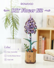 Rowood wooden flower craft kit collection enables customizable bouquets.