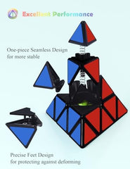 Roxenda Pyramid Speed Cube close-up of durable PVC stickers