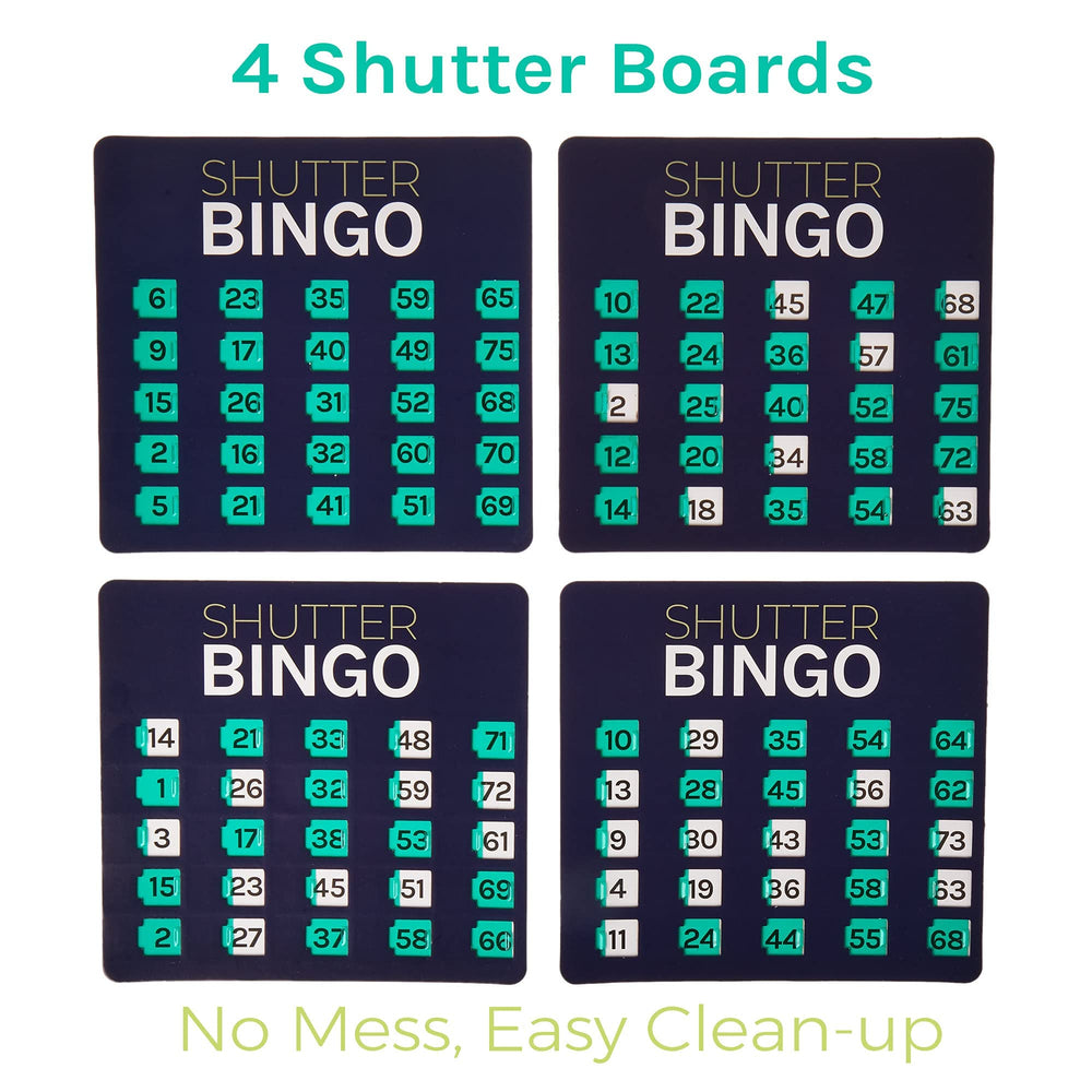 Royal Bingo Supplies sliding-window cards for quick, visible number calls.