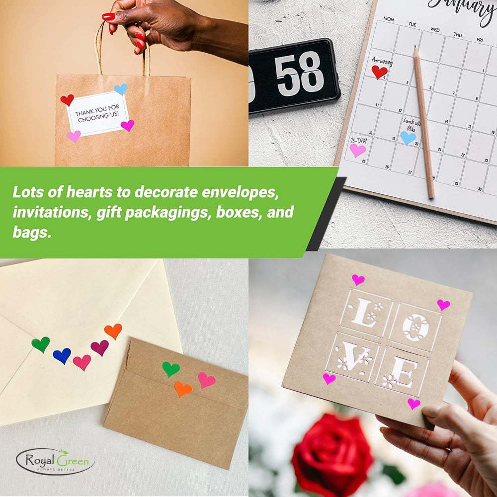 Royal Green pastel heart sticker with easy-peel design for quick cards and crafts