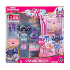 Royale High Art Class Playset heart table adding charm to desk scene