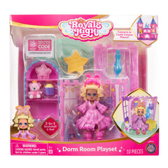 Royale High dorm room doll posing for stylish storytelling