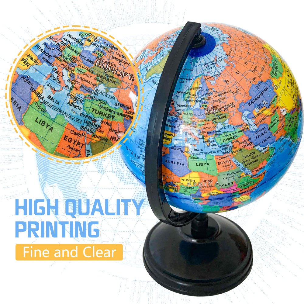 Rrshnsgv rotating world map globe designed for early geography exploration.