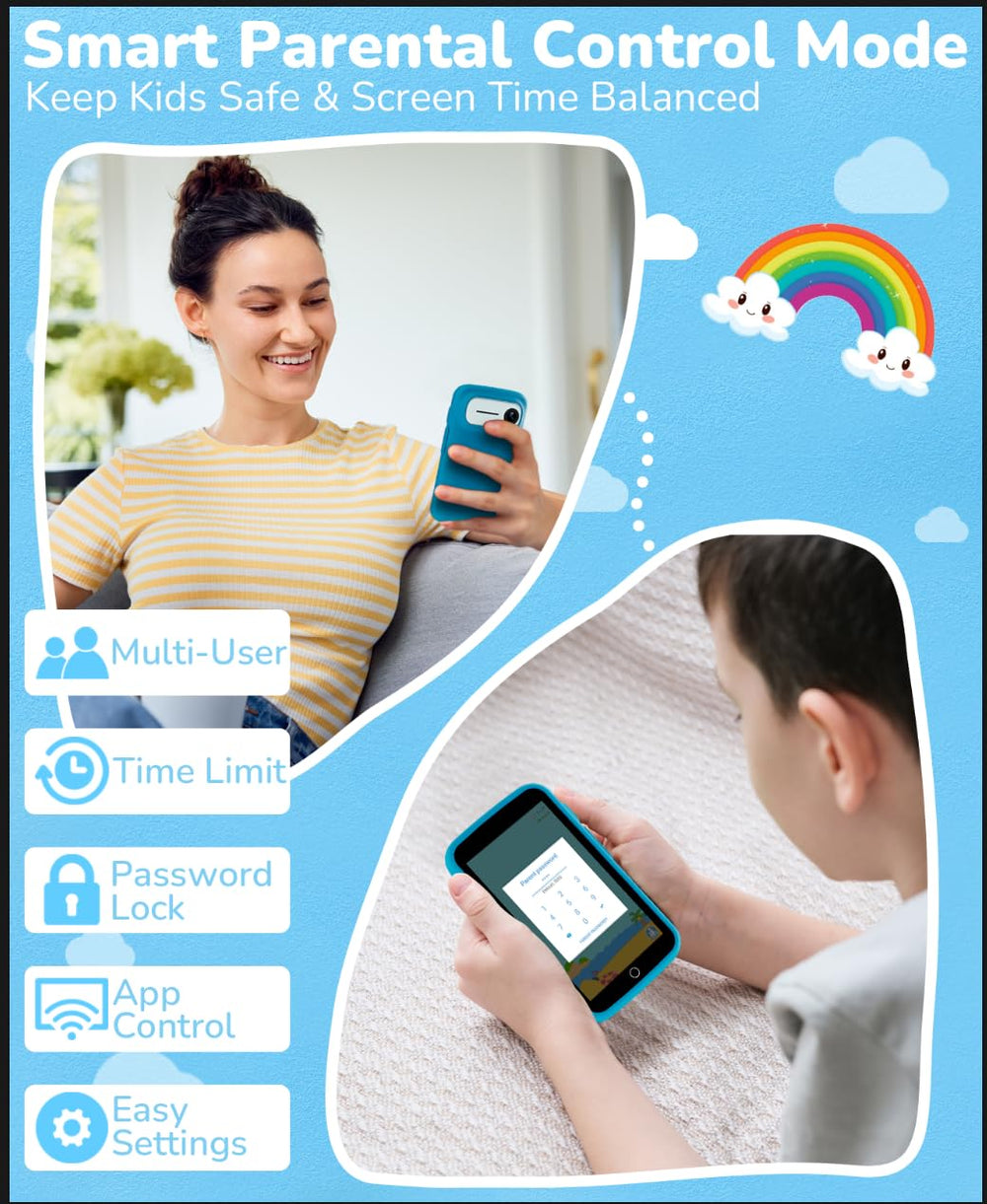 Rseaay Kids Phone rechargeable battery supporting long learning sessions away from outlets.