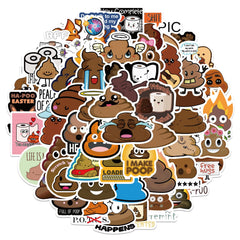 Rszwyk 60Pcs funny poop stickers for laptop with waterproof vinyl and HD printing