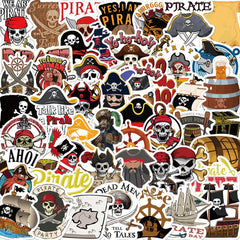 Rszwyk pirate stickers pack with bold skull designs for various surfaces