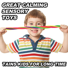 A child holding Rtinsd noodles for calm, focused play.