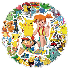 Colorful Pokemon decals on a bicycle brighten rides and resist wear.