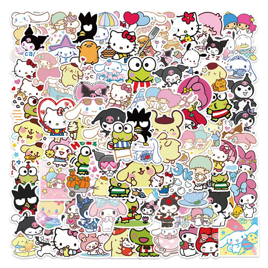 RUBANG Hello Kitty water bottle sticker with durable, water-resistant finish.