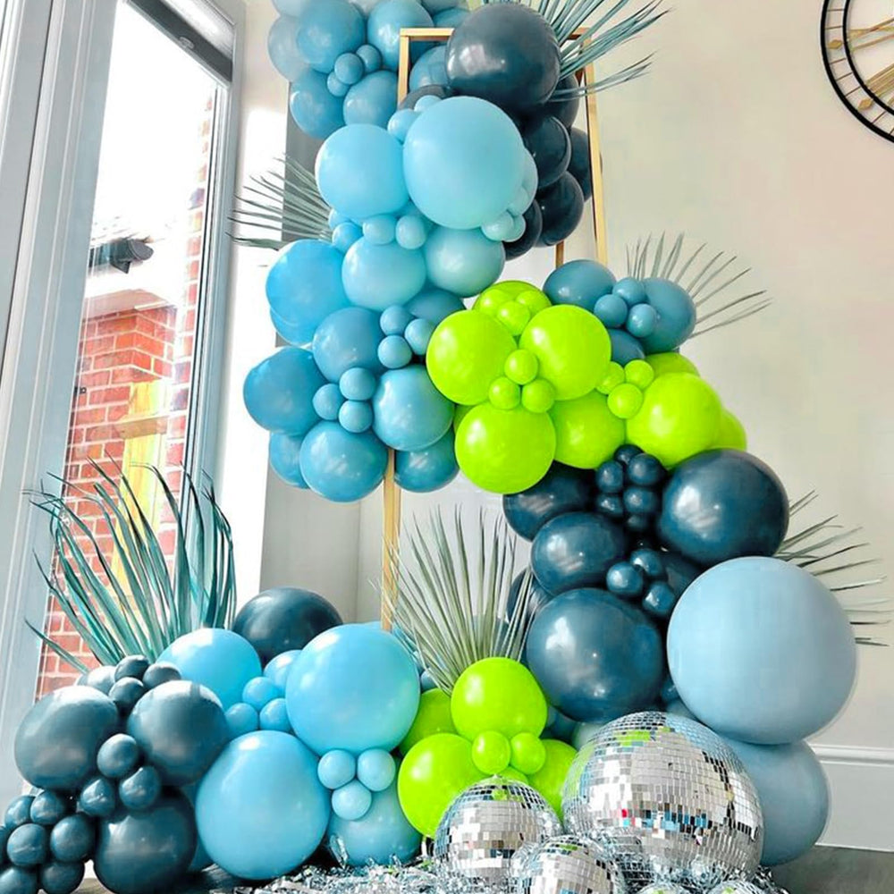 RUBFAC 5-inch blue-green balloons for filler accents