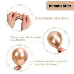 RUBFAC 12-inch metallic balloons create depth and sparkle.