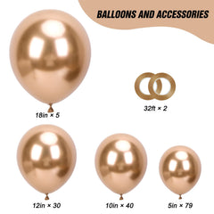 RUBFAC 18-inch champagne balloons add elegant shine.