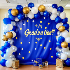 Rubfac blue ribbons to finish balloon garlands.