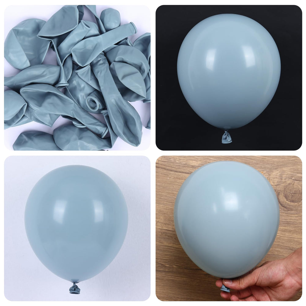 Rubfac dusty blue balloon 10 inch versatile hue for arches and backdrops.