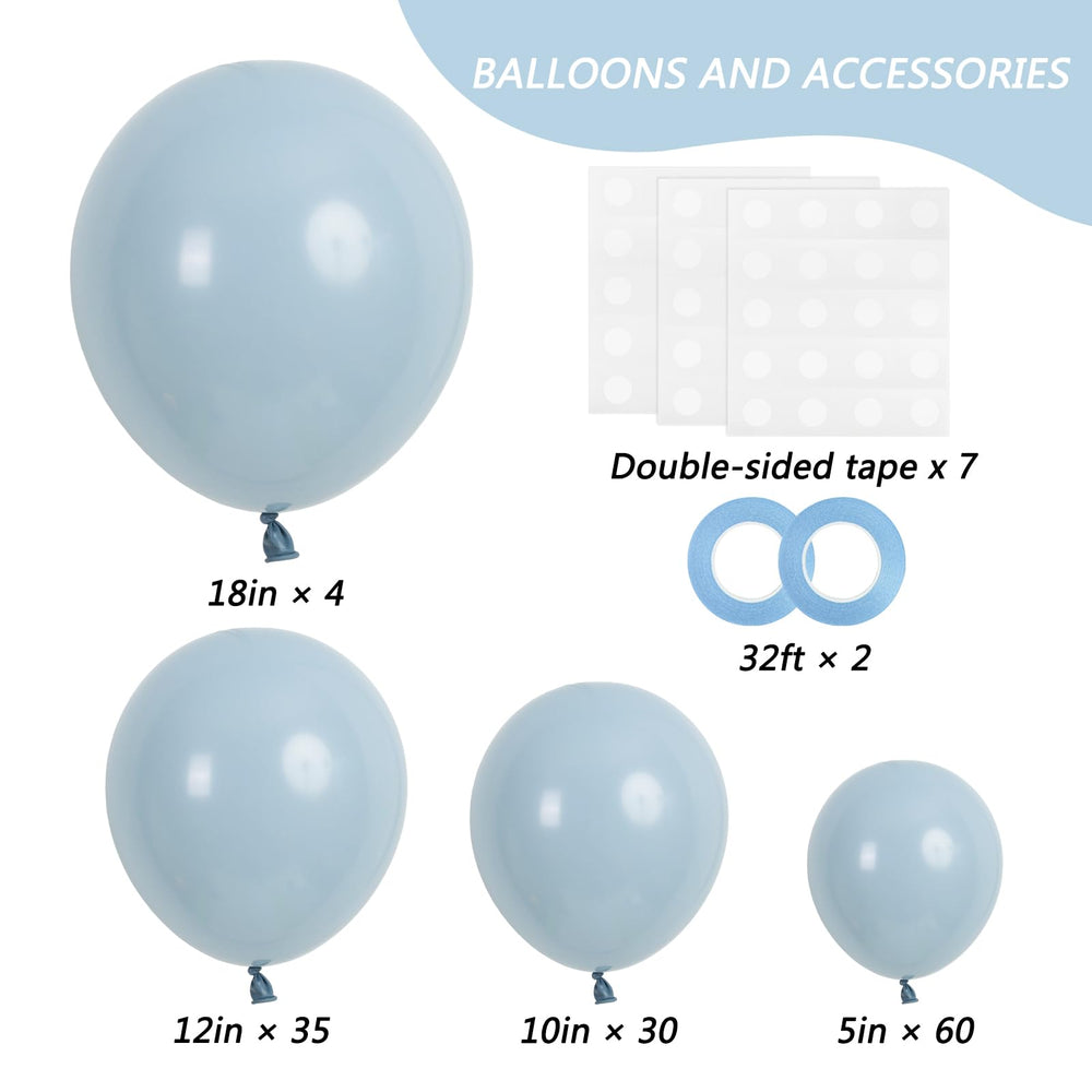 Rubfac dusty blue balloon 12 inch ideal for garlands and mixed-size decorations.