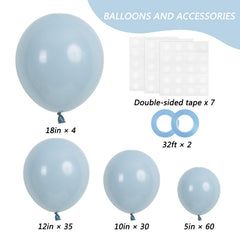 Rubfac dusty blue balloon 12 inch ideal for garlands and mixed-size decorations.