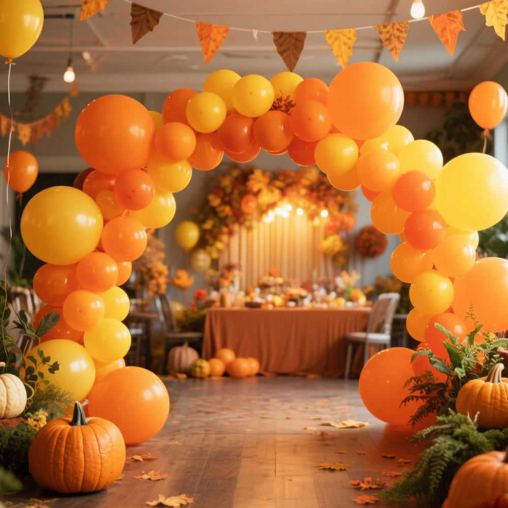 RUBFAC fall and Halloween décor ideas with bright orange tones.