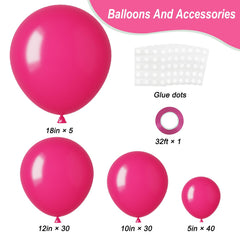 RUBFAC hot pink 12-inch balloons ideal for balloon garlands.