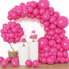 RUBFAC 18-inch hot pink balloons for vivid centerpieces and birthday decor.