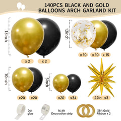 RUBFAC metallic gold balloons close-up with premium latex finish