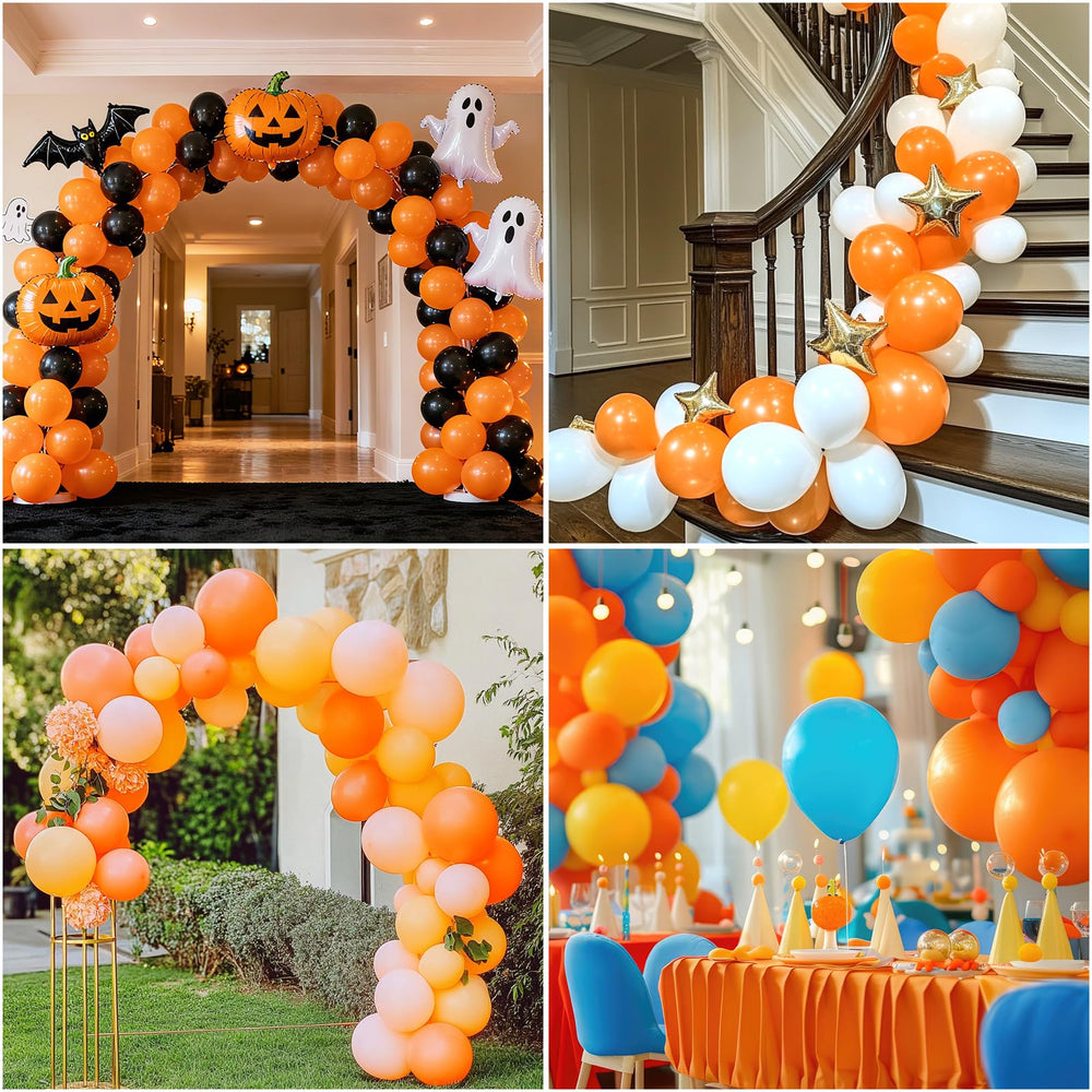 RUBFAC orange 5inch balloons bulk perfect for accent details.