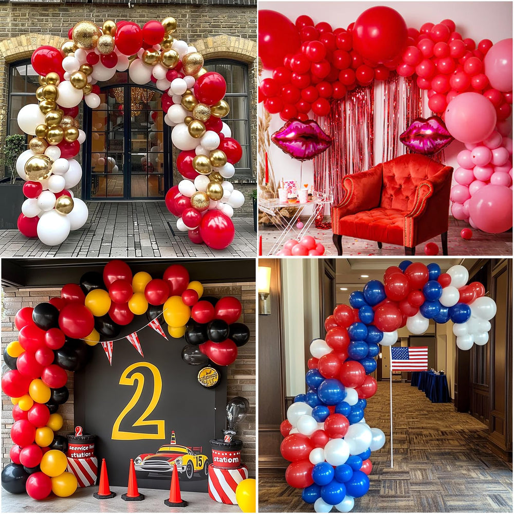 Rubfac festive red balloon setup shot for party decor ideas