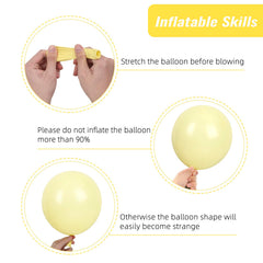 RUBFAC pastel yellow 10-inch balloons for versatile party decor