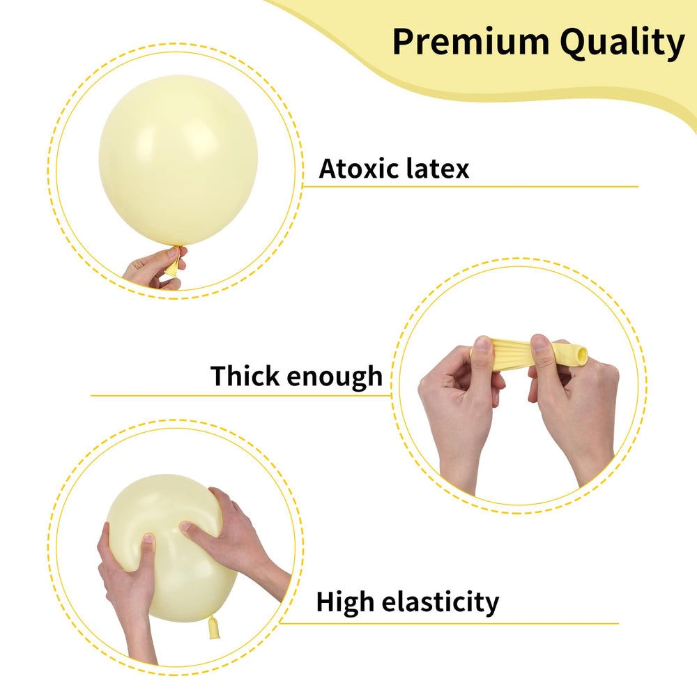 Rubfac pastel yellow balloons 10in versatile for garlands and arches.