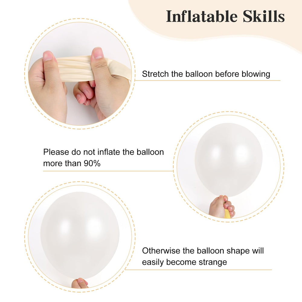 RUBFAC pearl white 10-inch balloons versatile for centerpiece backdrops.