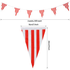 Red and white stripe flag measures 18x28 cm for bright party visuals