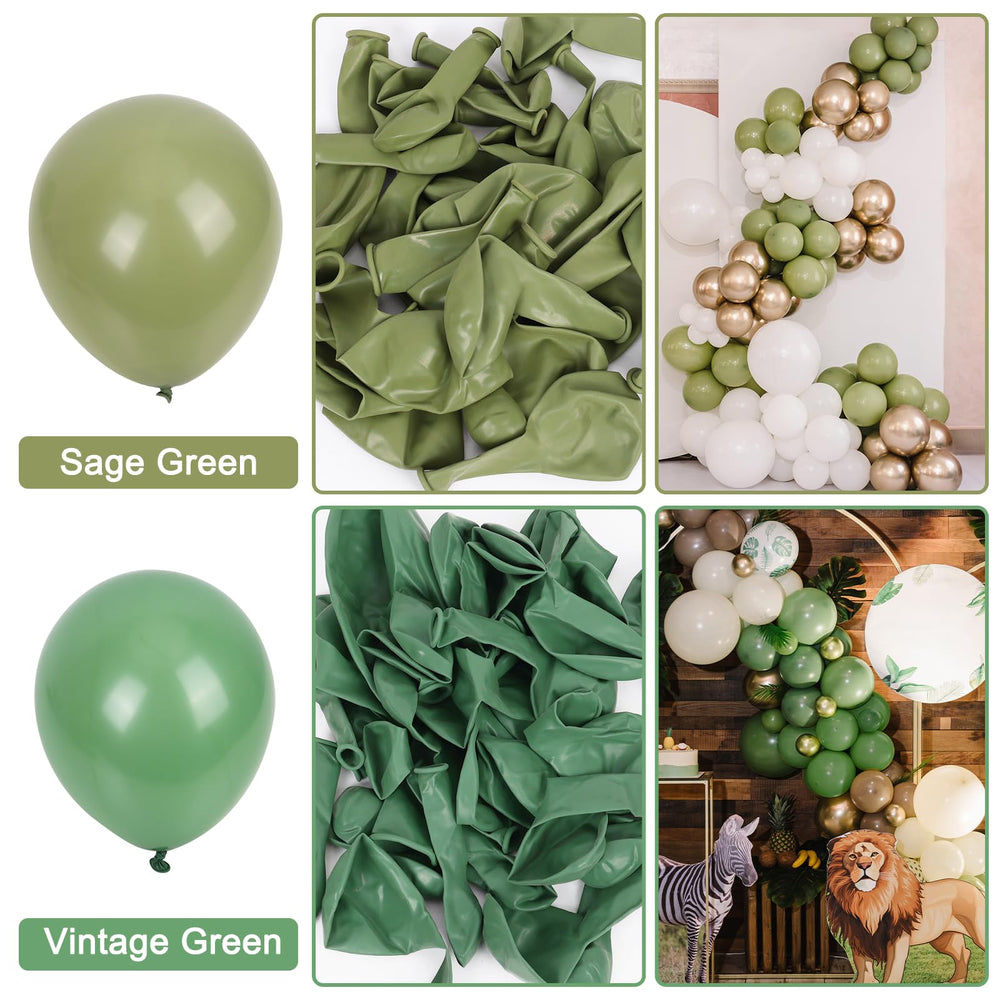 Rubfac Sage Green Balloons ready-to-use packaging for party decor.