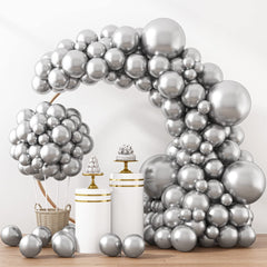 Rubfac silver balloons 18-inch for striking party decor