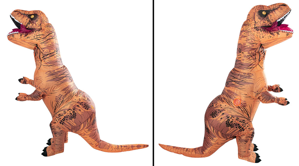 Rubies Original T-Rex inflatable with fan and battery pack for quick setup